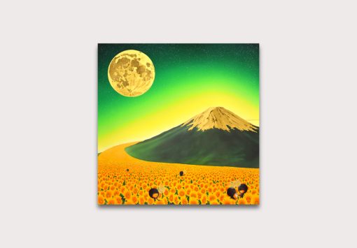 Shiro Utafusa_Mt. Fuji Sunflower Road With Full Moon